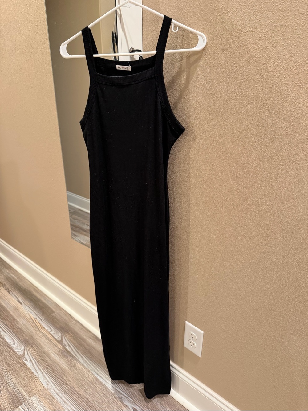 Heart Hips Black Ribbed Tank Maxi Dress